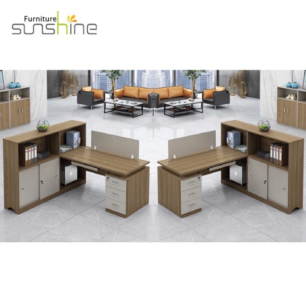 European Style Working Stations Office Wooden Staff Table Design 2/4/6 Computer Desk Office Cubicle 