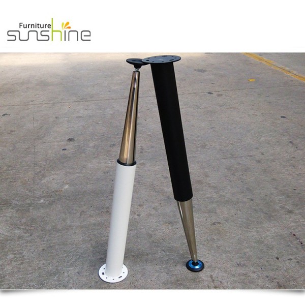 Wholesale Furniture Table Leg Aluminum Alloy Round Tempered Cylinder Stand Table Leg For Office Meet