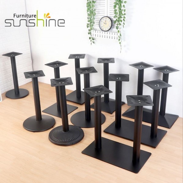 Wrought Iron Table Base Square Design Black Furniture Leg For Table