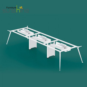 Sunshine Office Desk Metal Frame For Linear 4 Workstation Table Metal Frame Die-cast Aluminum Alloy 