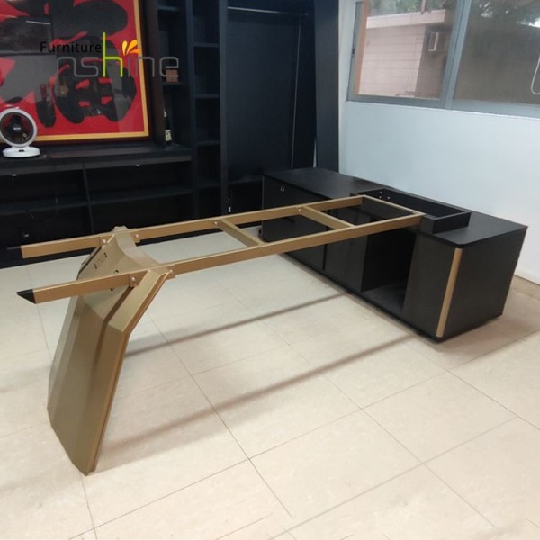 Latest Design Executive Desk Boss Desk Side Frame Die Casting Aluminum Material Office Furniture Leg