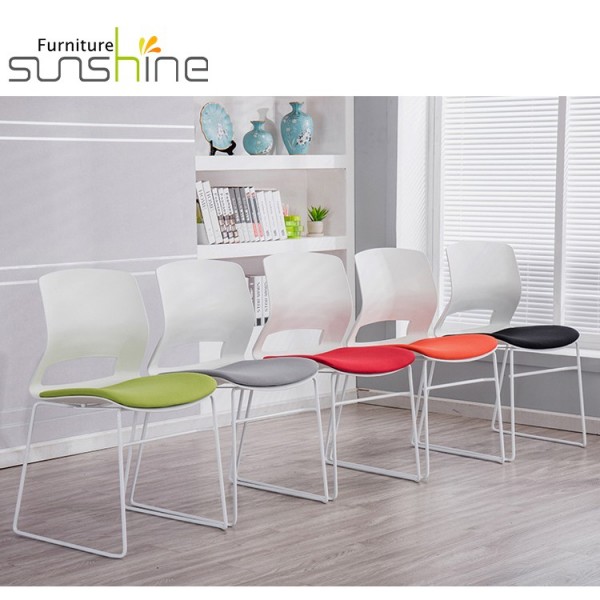 Hot Selling Moder Stacking Dining Chair Plastic+steel Material Upholstered Restaurant Chairs
