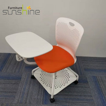 Popular Style Student Chair Plastic Movable Training Chair With Writing Table And Cup Holder