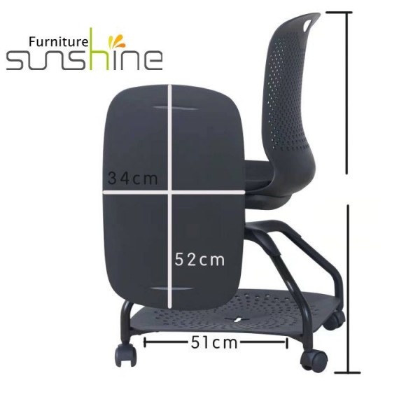 Classroom Furniture College Student Study Indoor Training Chair Movable Swivel Chair With Tablet