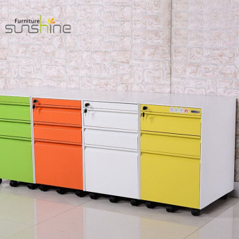 Side Pull Mobile Pedestal Modern Design Pedestal Under Desk Mobile File Cabinet For Home Office