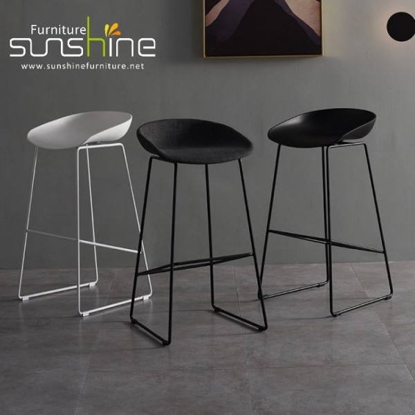 Modern Metal Powder Coating Feet Commercial Counter Chair Tall Bar Chair For Dining Kitchen Bar