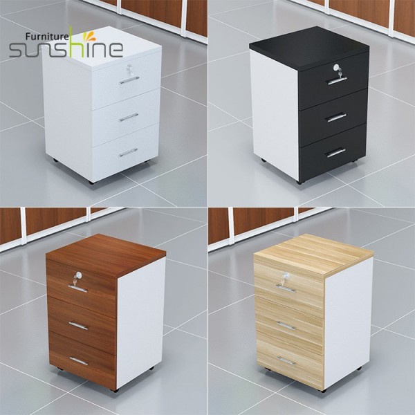 Simple Small Style File Storage Cabinet 3 Drawer Metal Storage Cabinet Mobile Pedestal Cabinet With