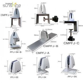 Partition Clamp Aluminium Alloy Series Bracket Clamp Desk Screen for Desk Table