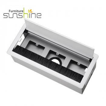 Phụ kiện nội thất văn phòng Cáp hợp kim nhôm Grommet Hộp cáp Grommet hình chữ nhật rộng 135mm