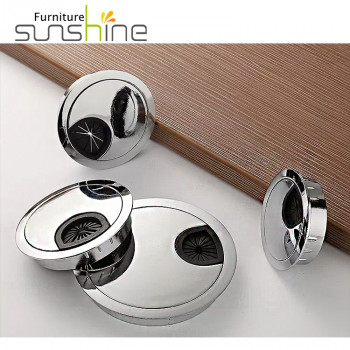 ขายด่วน Grommet สายเคเบิลกลมโลหะผสมสังกะสีโต๊ะคอมพิวเตอร์สำนักงาน Grommet สายเคเบิล