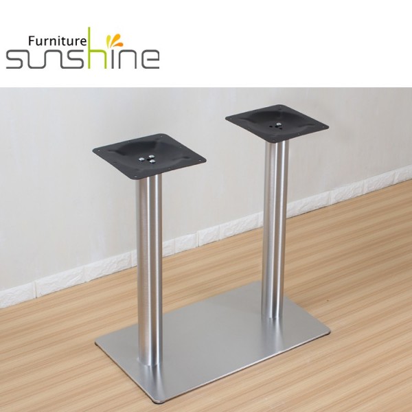 Chrome Double Table Legs Cross Metal Dining Table Base Square Stainless Steel Metal Base Dining Tabl