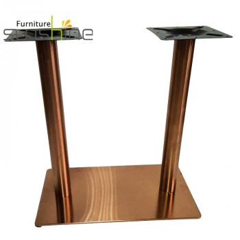 Base de mesa de comedor con pedestal de metal cruzado Patas de mesa de acero de oro rosa para mesas de mármol al por mayor