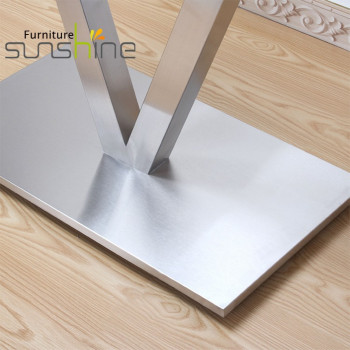 Patas de mesa de acero para comedor modernas, letras bajas moldeables en V para sobremesa rectangular