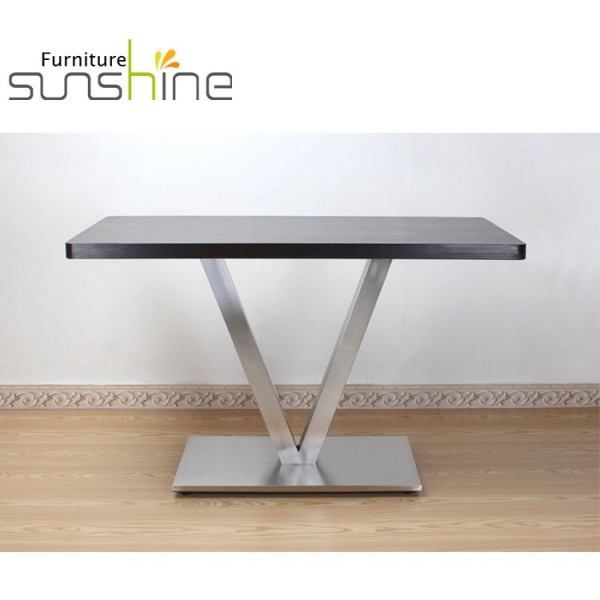 Modern Table Base Stainless Steel V Shape Table Legs For Frosted Tempered Glass Table