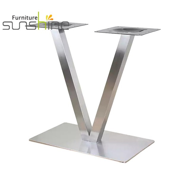 V Shape Stainless Steel Furniture Legs Restaurant Coffee Bases Brackets Metal Table Legs