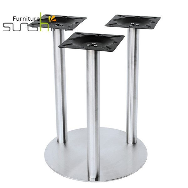 Pannello da tavolo moderno in acciaio inossidabile fuso 304 Tavolo rotondo Struttura in metallo Gamba in metallo