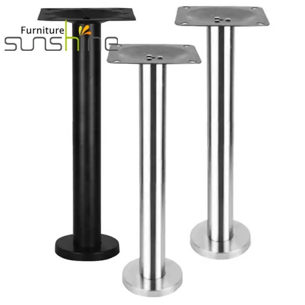 عالية الجودة الفولاذ المقاوم للصدأ الساق موقف واحد جولة قاعدة معدنية استخدام الساق لطاولة مستديرة