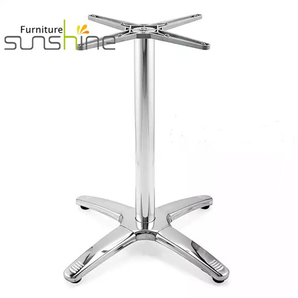 Basi per tavolo in alluminio con gambe in metallo, argento brillante, altezza 720 mm, piedini da tavolo per negozio, ristorante