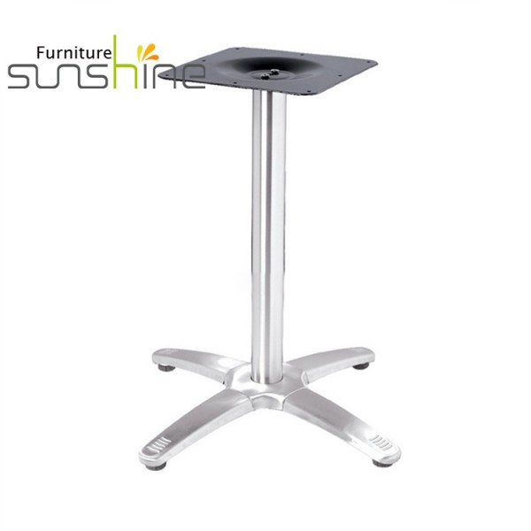 Bases de mesa de patas de metal de aluminio Altura de plata brillante 720 mm Soporte de mesa Patas de pie para restaurante de tienda