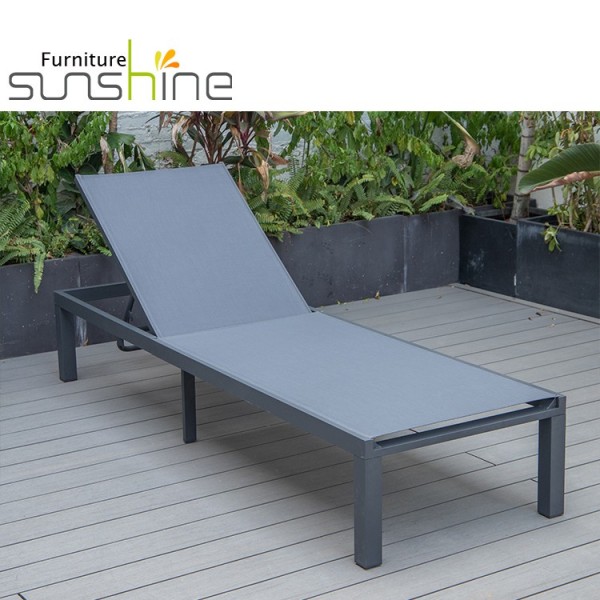 Outdoor Hot Sale Aluminium Pool Lounge Kursi Sun Bed Dengan Sandaran Tangan Outdoor Garden Chaise
