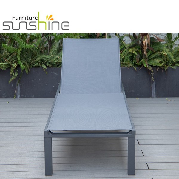 Outdoor Hot Sale Aluminium Pool Lounge Kursi Sun Bed Dengan Sandaran Tangan Outdoor Garden Chaise