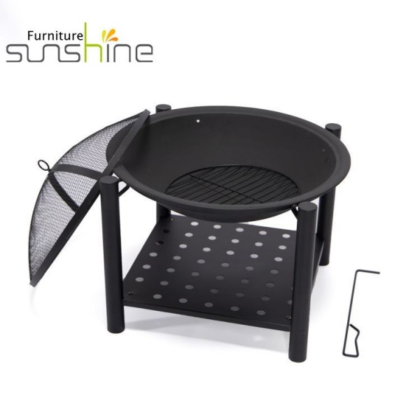 Sunshine Outdoor Steel Bowl Fire Pit Bbq Stove Round Wood Charcoal Fuel Heater