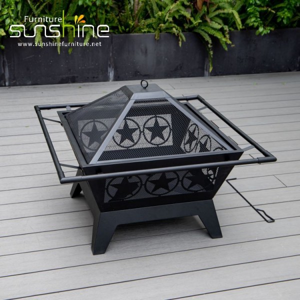 Outdoor Camping Heater Square Shape Metal Stainless Steel Barbecue Stove Charcoal Grill