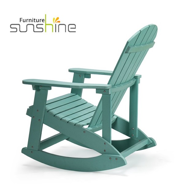 Cadeira de balanço ao ar livre Plástico Reciclado Ambiental Madeira Cor Azul Céu Cadeira Adirondack Hdpe