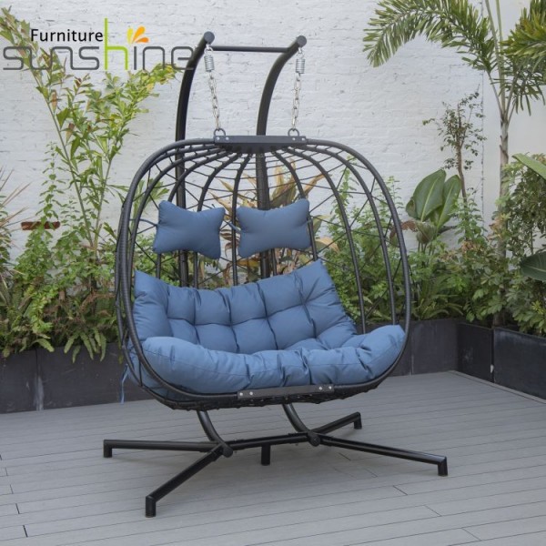 Rattan Hammock Lounge Hanging Gazebo Indoor Bird Nest Egg Swing Chair con supporto