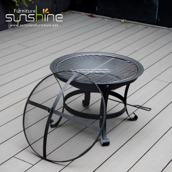 Backyard Patio Barbecue Furniture 22 Inch Fire Pit Wood Nature Burner Charcoal Fire Pit With Mesh