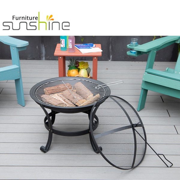 Backyard Patio Barbecue Furniture 22 Inch Fire Pit Wood Nature Burner Charcoal Fire Pit With Mesh