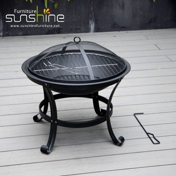 Outdoor Patio Furniture 22 Inch Fireplace Steel Metal Fire Pit With Grill For Camping