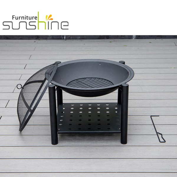 Diseños modernos al aire libre Firepit estufas de leña calentador de Patio portátil con cubierta