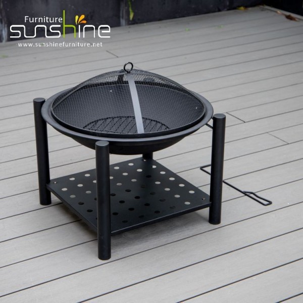 Meksiko 24 Inch Outdoor Steel Fire Brazier Camping Stove Mesh Fire Pit Untuk Bbq