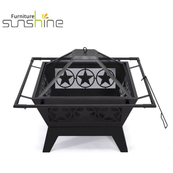 Garden Treasures Fire Pit Portable Warming Long Fireplace Stainless Fire Pit Dengan Mesh Spark Screen