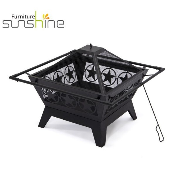 Garden Treasures Fire Pit Portable Warming Long Fireplace Stainless Fire Pit With Mesh Spark Screen