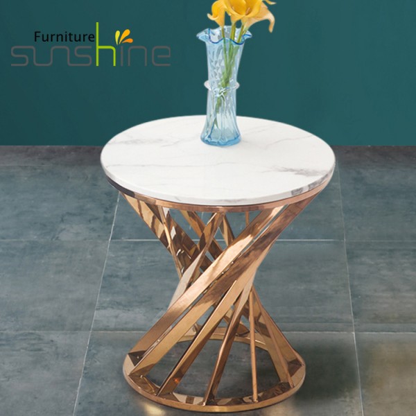 Modern Personality Creative Design Marble Side Table Round Coffee Table For Home Living Room Furnitu