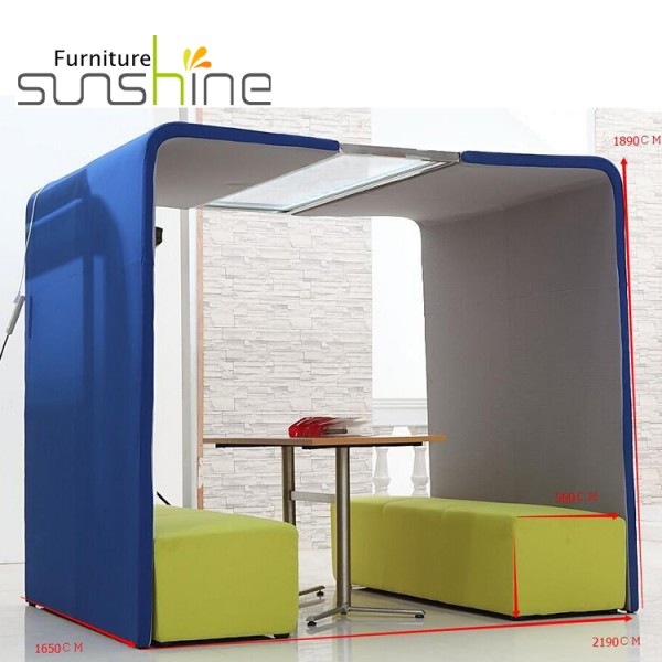High-quality Square Cube Telephone Booth Public Office Meeting Pod Private Space Reception Sofa