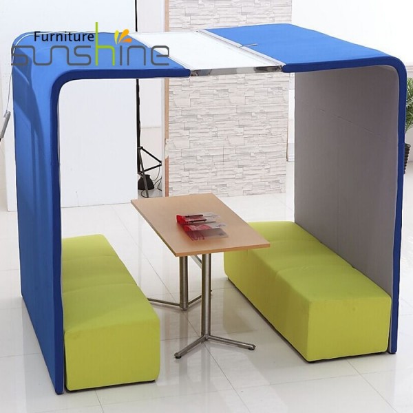 High-quality Square Cube Telephone Booth Public Office Meeting Pod Private Space Reception Sofa