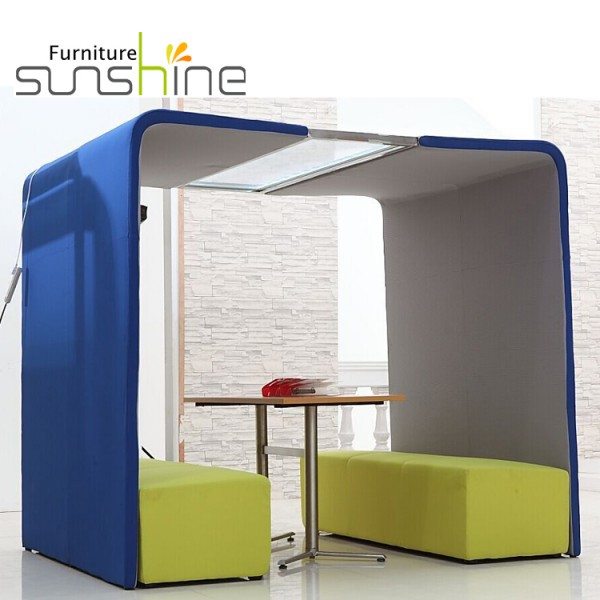 New Acoustic Soundproof Office Highback Sofa Square Cube Telephone Booth For Office Meeting Booth