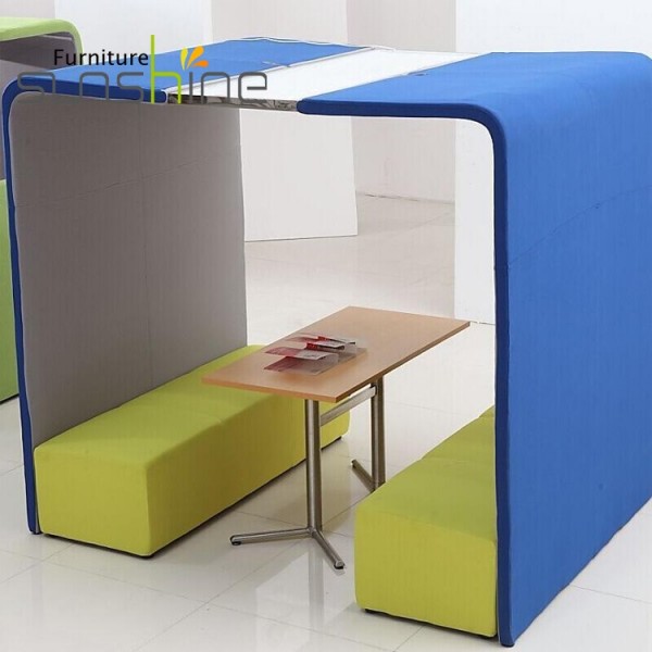 Hotel Decoration Soundproof Meeting Office Meeting Booth Private Discussion Space High Back Sofa