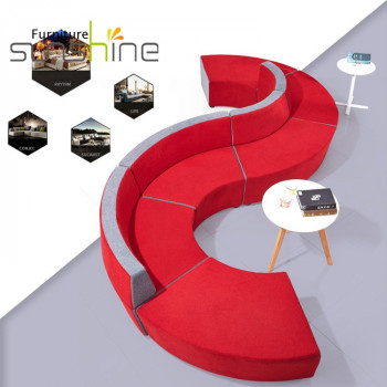 Sofa cổ điển S Shape Lắp ráp Lễ tân Kết hợp Vải Cắt Sofa Nội thất khách sạn