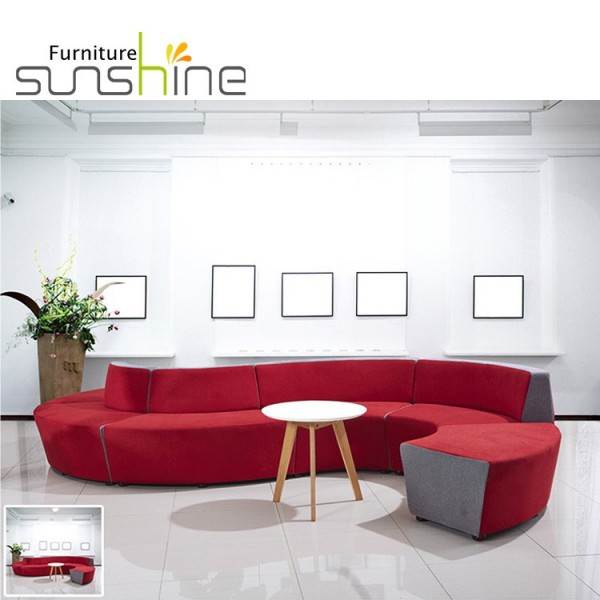 Classic Sofa S Shape Assemble Reception Combination Fabric Sectional Sofa Hotel Furniture