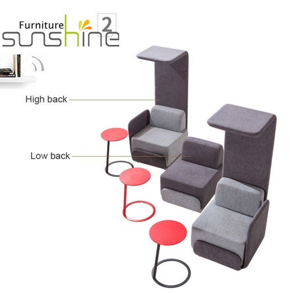 Salon Furniture Sofa High Back Fabric Wing Chair Sofa Use Coffee Chair