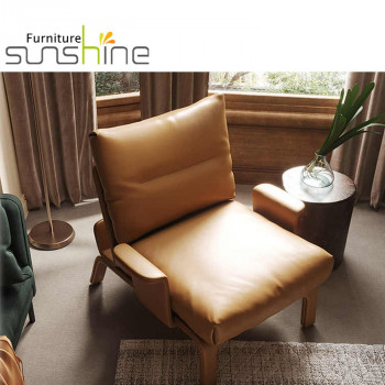 Muebles de salón de mediados de siglo, silla ligera de lujo para ocio, chaise longue de cuero, sofá para ocio