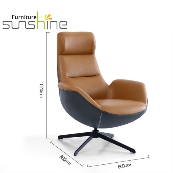 European Hot Sales High Back Sofa Chair Brown Single Chair Lounge Soft Design Chair