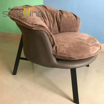 Elegante y lujosa chaise lounge sofá tela tapizada cómodo dormitorio sillas lounge chair