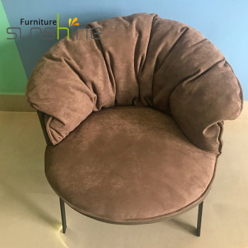 Muebles para el hogar modernos, silla de ocio de cuero individual, diseño italiano, sillón redondo con respaldo grande