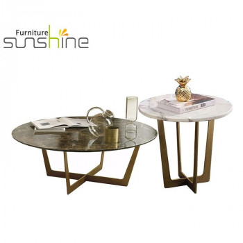 Conjunto moderno de mesa de centro redonda design minimalista ardósia granito conjunto de mesa de centro para sala de estar