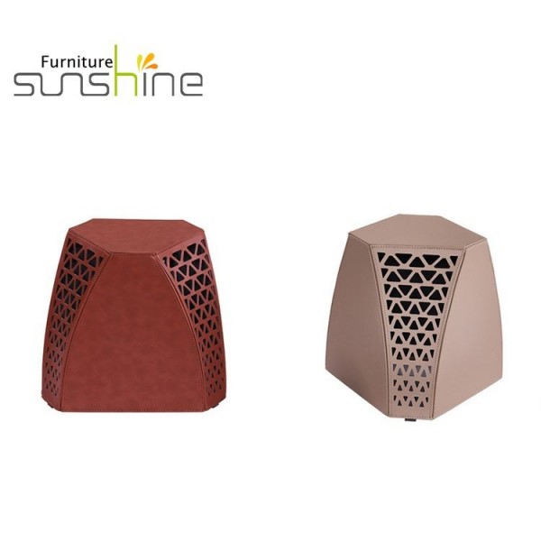 Manufacturers Hollow Design Living Room Chair Stool Chairs Can Be Customized Leather Side Table